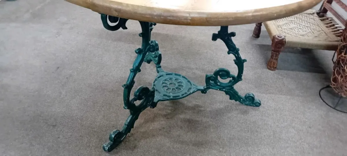 Reproduction Cast Iron Base Dining Table - Image 2
