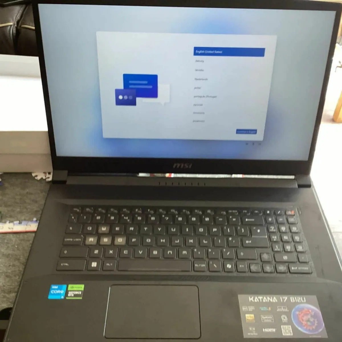 MSI KATANA 17 B12UXK gaming laptop, 17.3 inches - Image 1