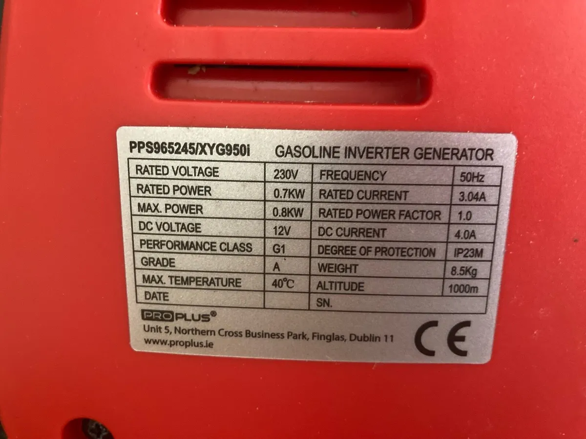 ProPlus petroleum Inverter Generator 700/800W - Image 2