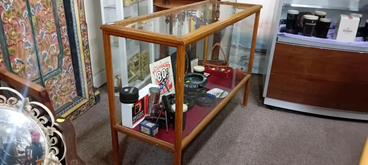 Vintage Oak Glass Display Cabinet - Image 1