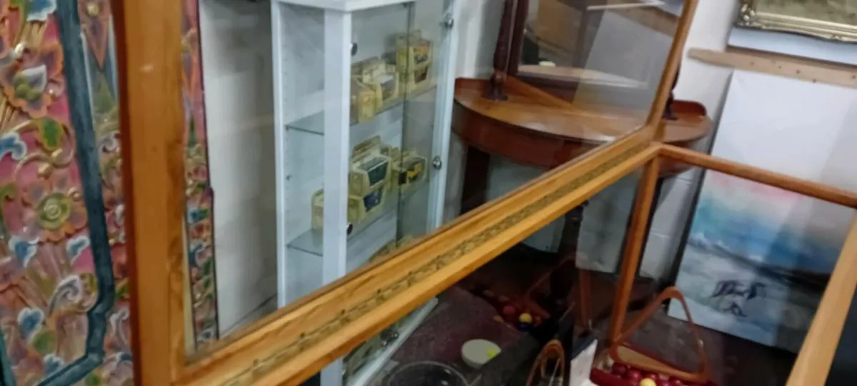 Vintage Oak Glass Display Cabinet - Image 2