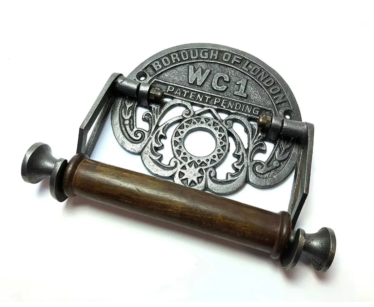 Cast Iron Retro Vintage Style Toilet Roll Holder - Image 1