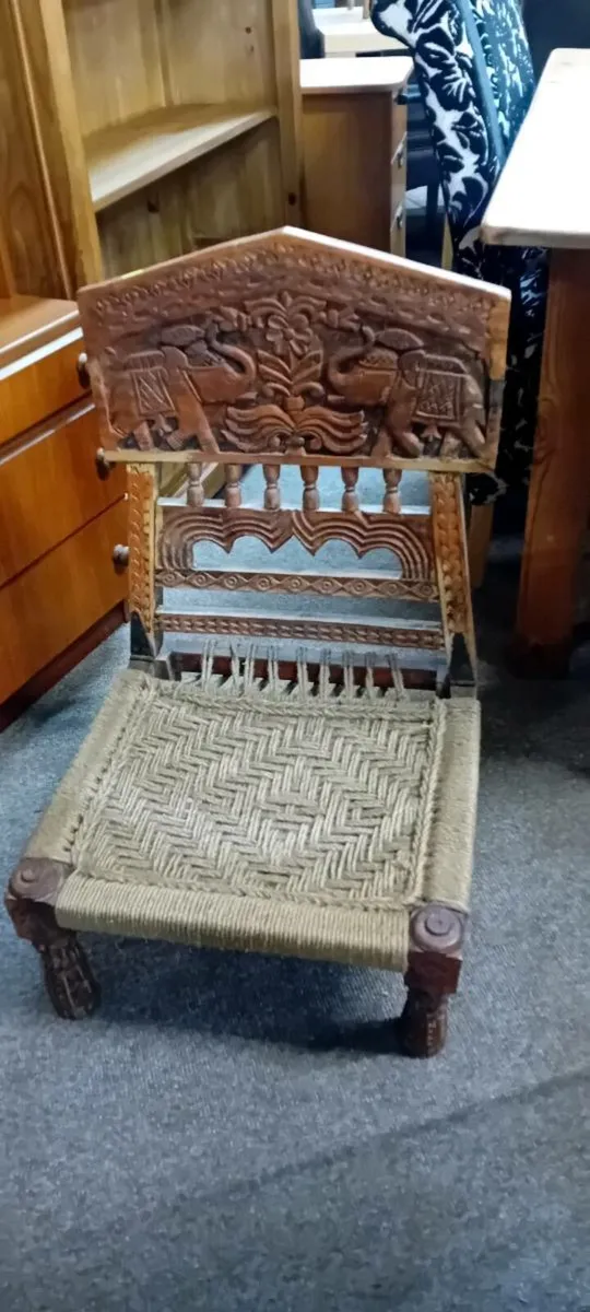 Vintage Indian Folding Prayer Chair - Image 1