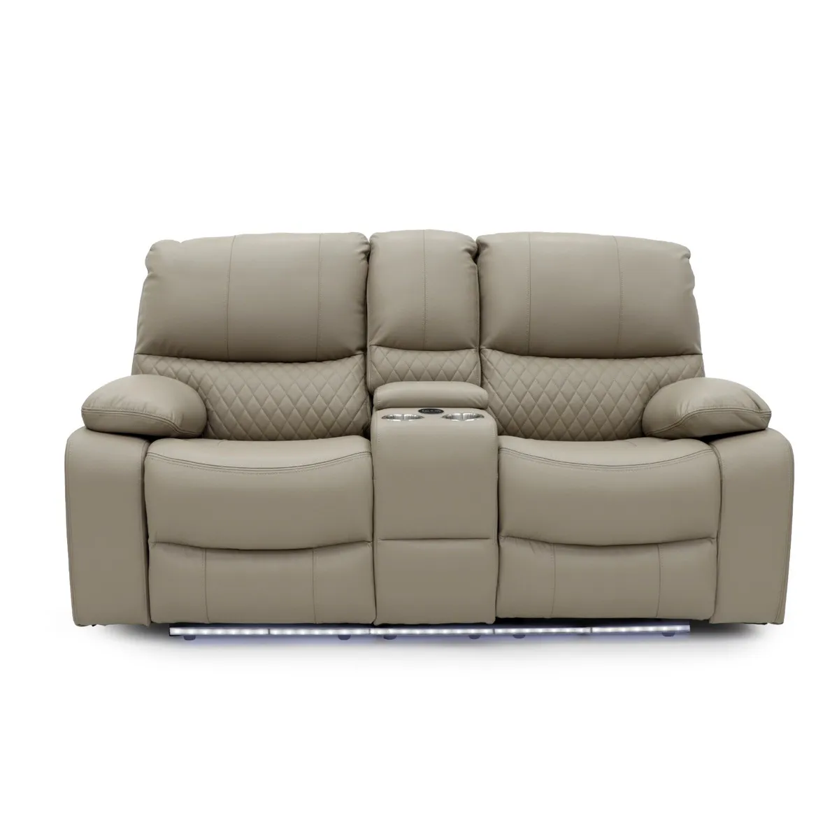 3+2 Rita Electric Beige Leather Recliner Sofa - Image 4