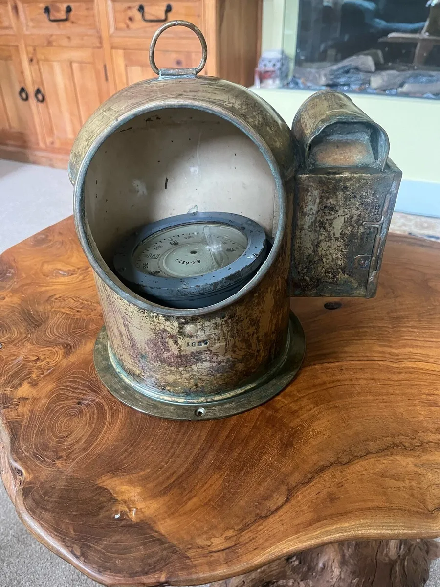 Antique 1826 Stamped Ships Binacle Compass - Image 2