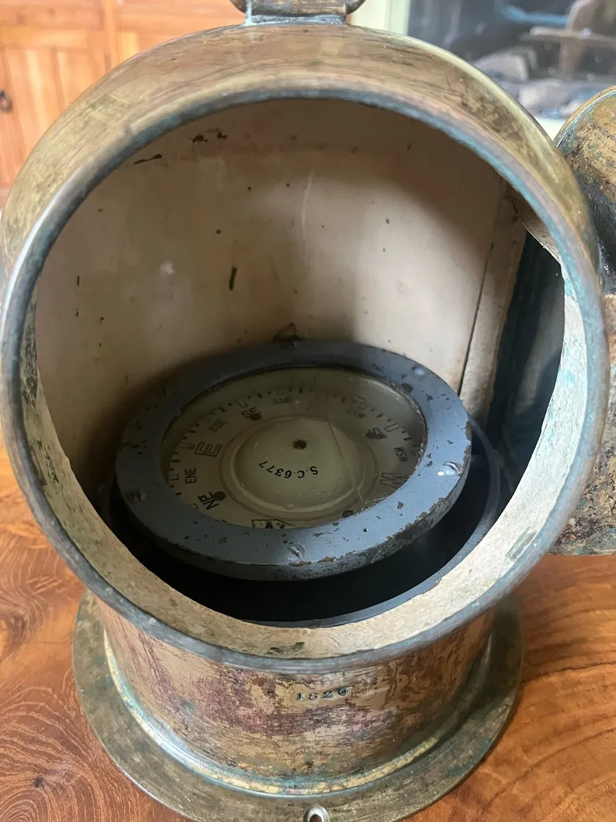Antique 1826 Stamped Ships Binacle Compass - Image 3