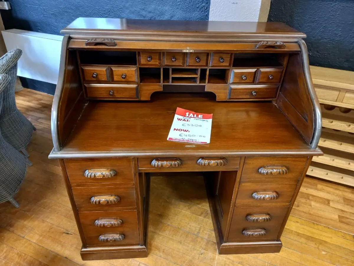 Solid Mahogany roll top desk
