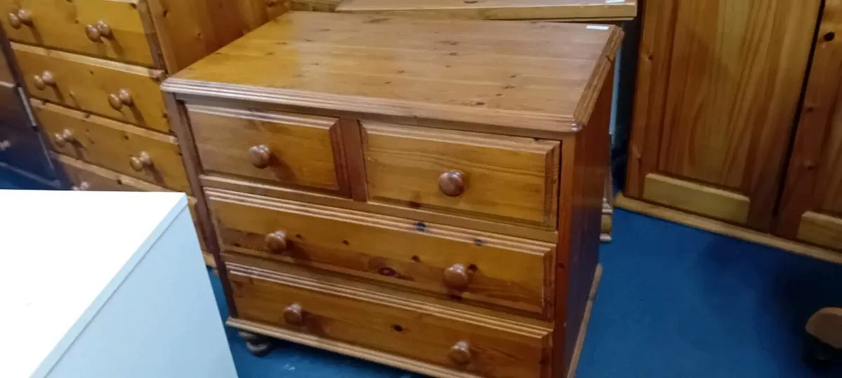 Small Solid Pine Chest Of Drawers
