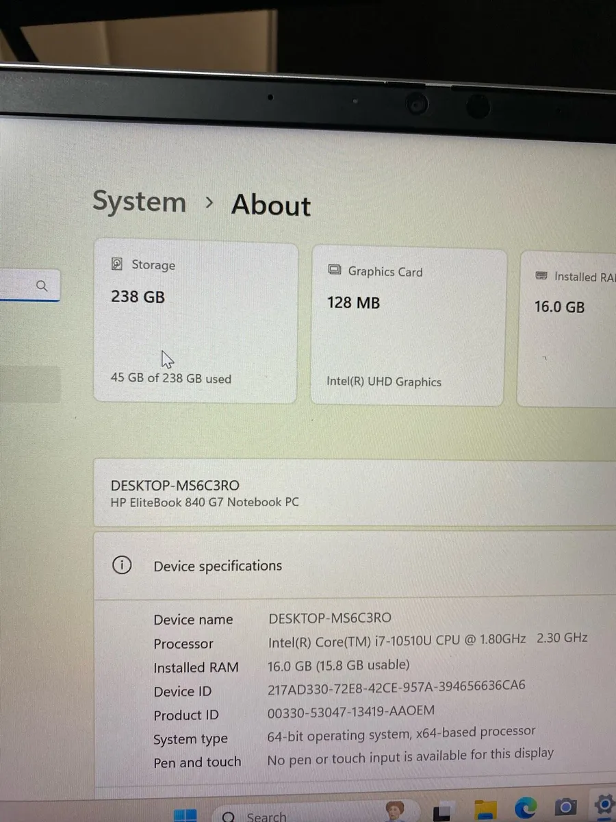 Hp elitebook i7 -16-256 win 11 pro - Image 3