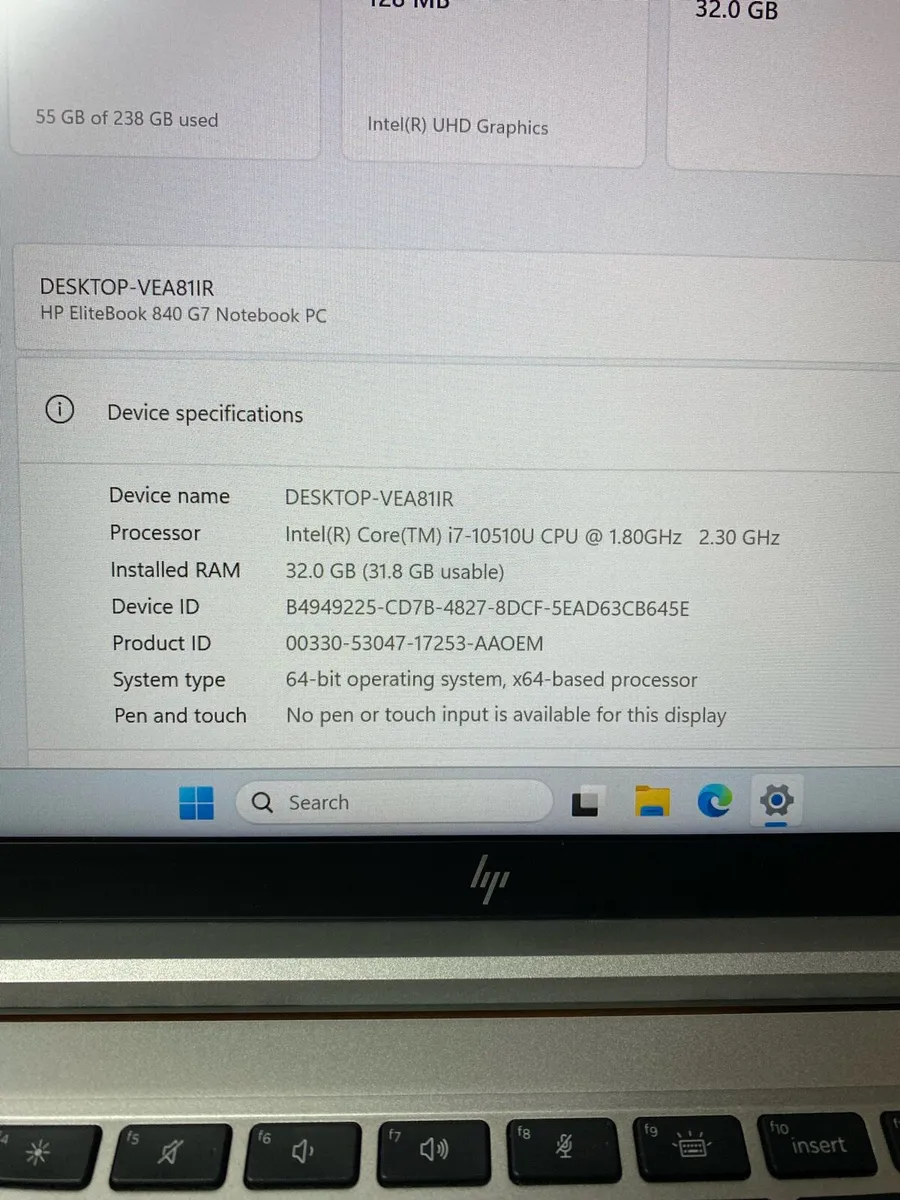 Hp laptop i7 pro 32gb 256 ssd win 11 pro - Image 3