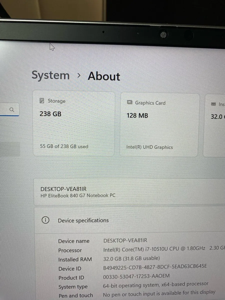 Hp laptop i7 pro 32gb 256 ssd win 11 pro - Image 4