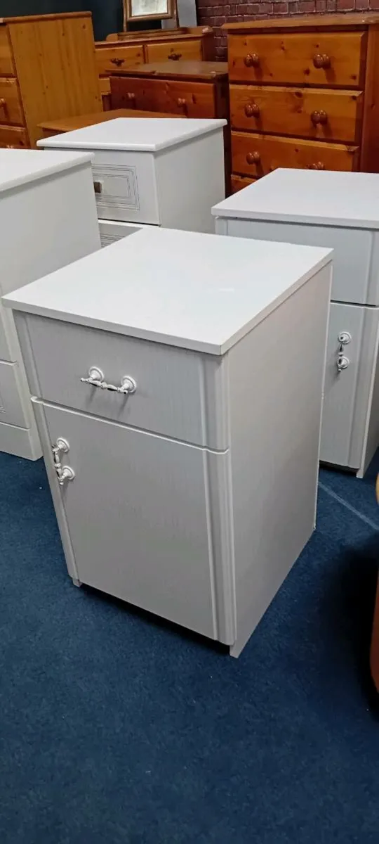 Pair Of White Bedside Lockers