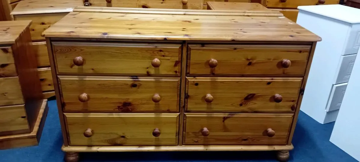 Large Solid Pine Double Chest Of Drawers
