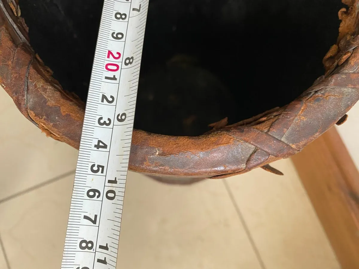 Antique c1910 Georg Hulbe Leather stick stand - Image 4