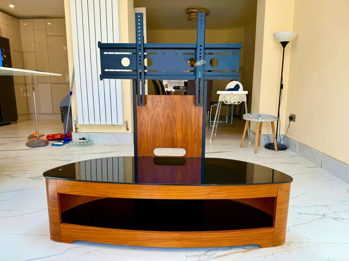 Universal Tv stand with solid wood Table and glass - Image 1
