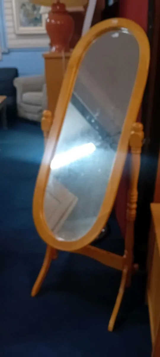 Modern Pine Cheval Mirror