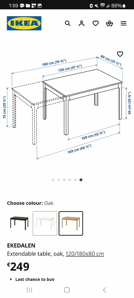 Extendable Ikea table in perfect condition - Image 3