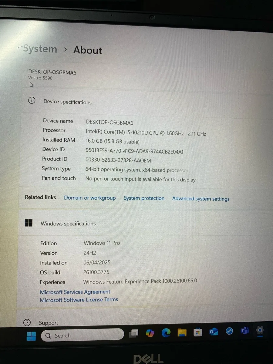 Dell laptop i5 pro 16-256-500 win 11 - Image 2