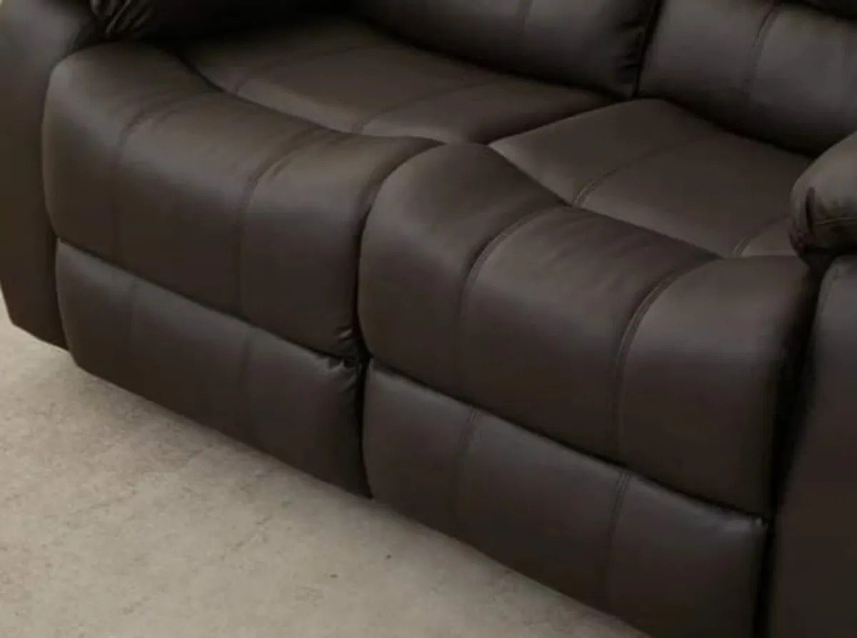 Brown Leather Recliner Sofa – 3 Seater – Premium - Image 3