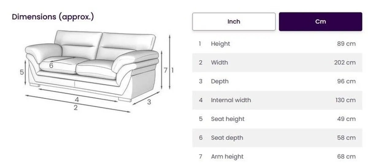Large 2 Seater Sofa - Image 4