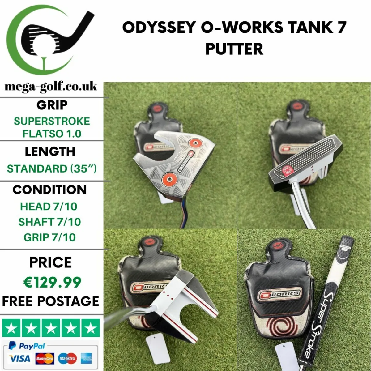 ODYSSEY O-WORKS TANK 7 PUTTER / 35″ - Image 1