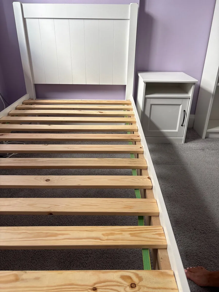 Single bed frame with bed side locker - Image 1