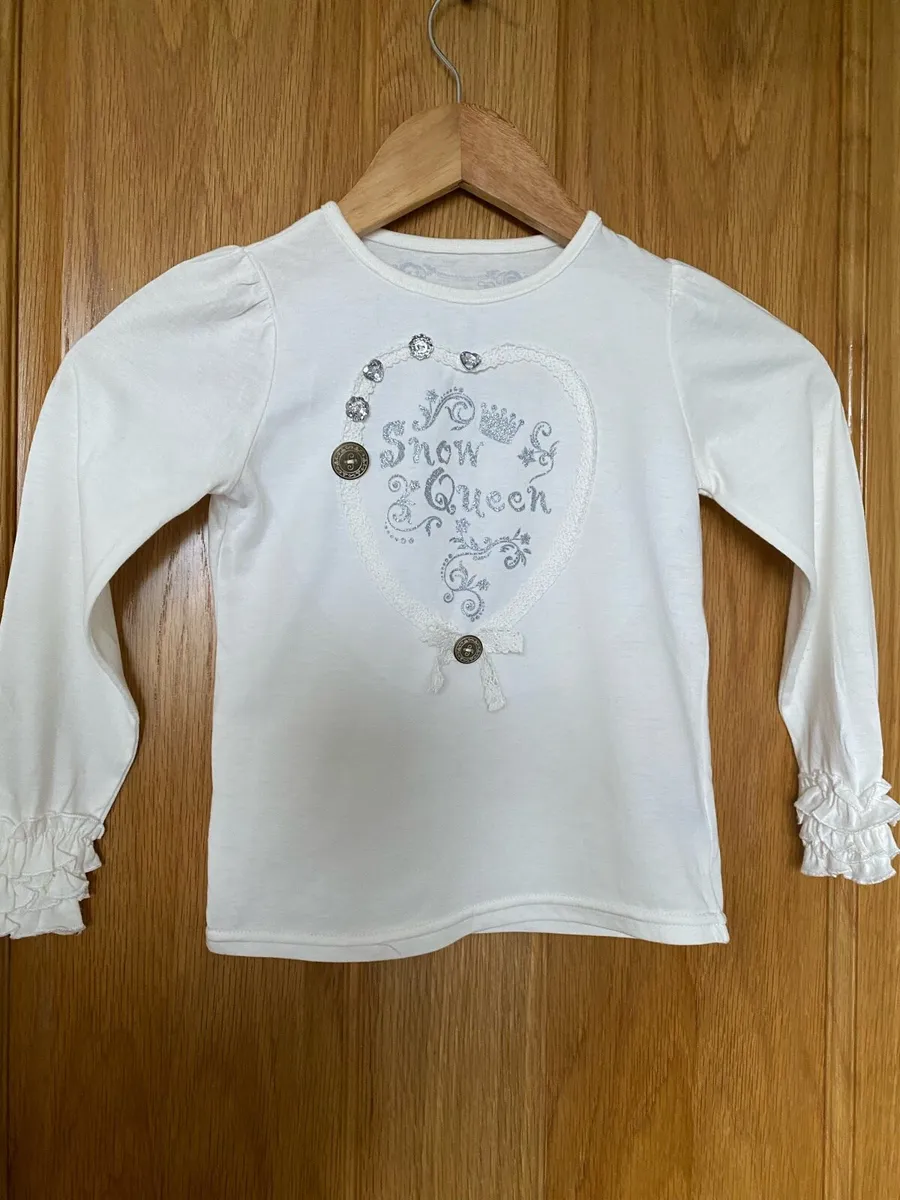 Brand new Girl’s White Snow Queen Long Sl Top - Image 1