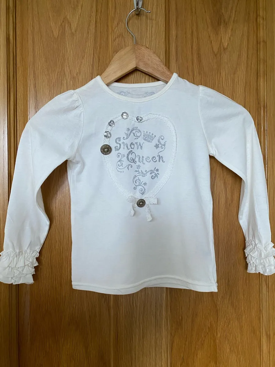 Brand new Girl’s White Snow Queen Long Sl Top - Image 2