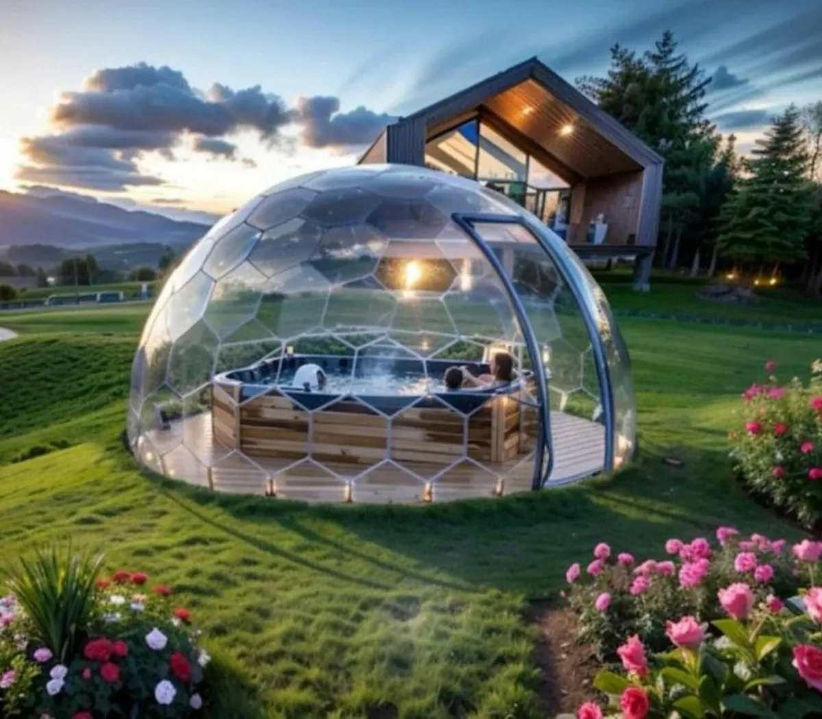 Deluxe 3.5m(11.6ft)Clear Dome Glamping Igloo