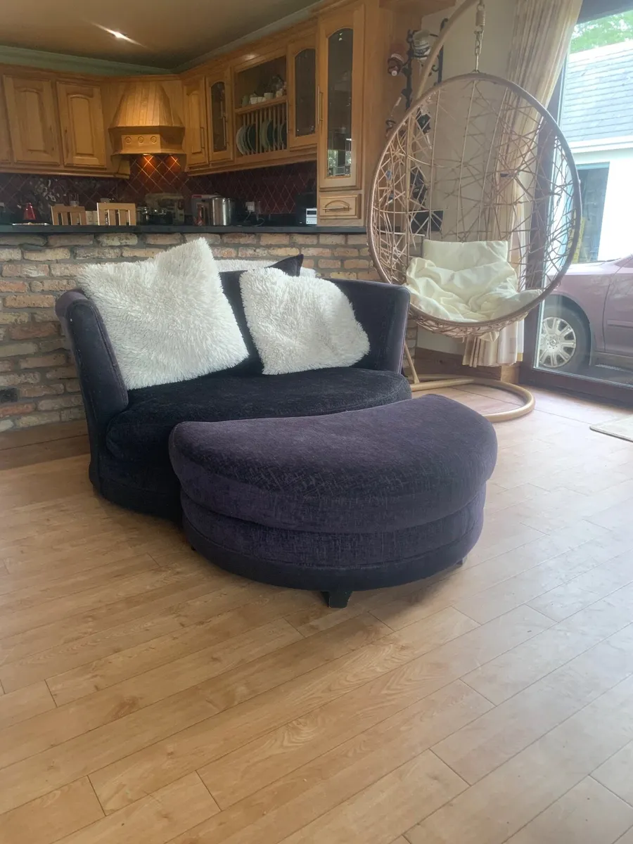 SWIVEL ARMCHAIR & FOOTSTOOL - Image 2