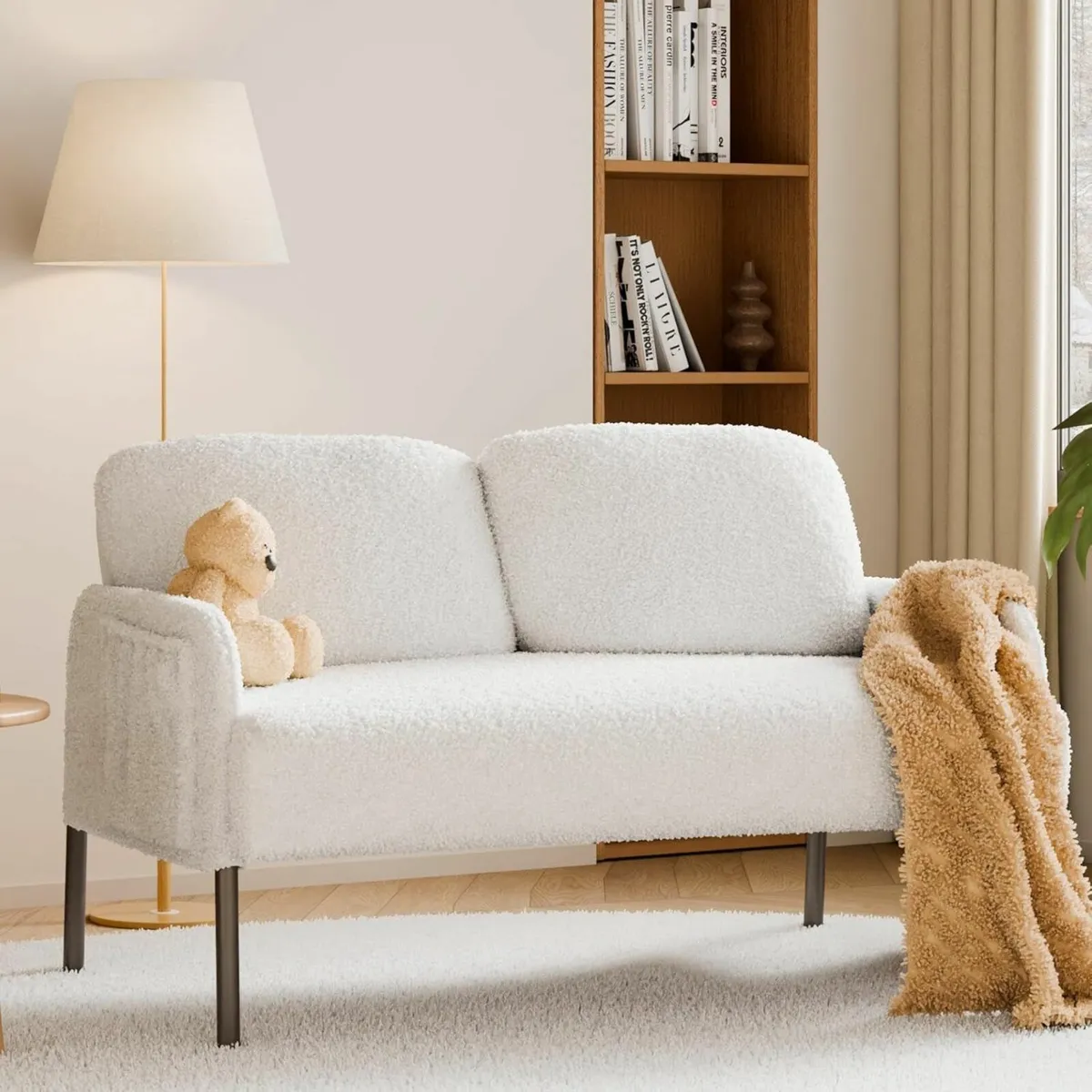 2 Seater Sofa, Love Seats Couch Home Office White - Image 1