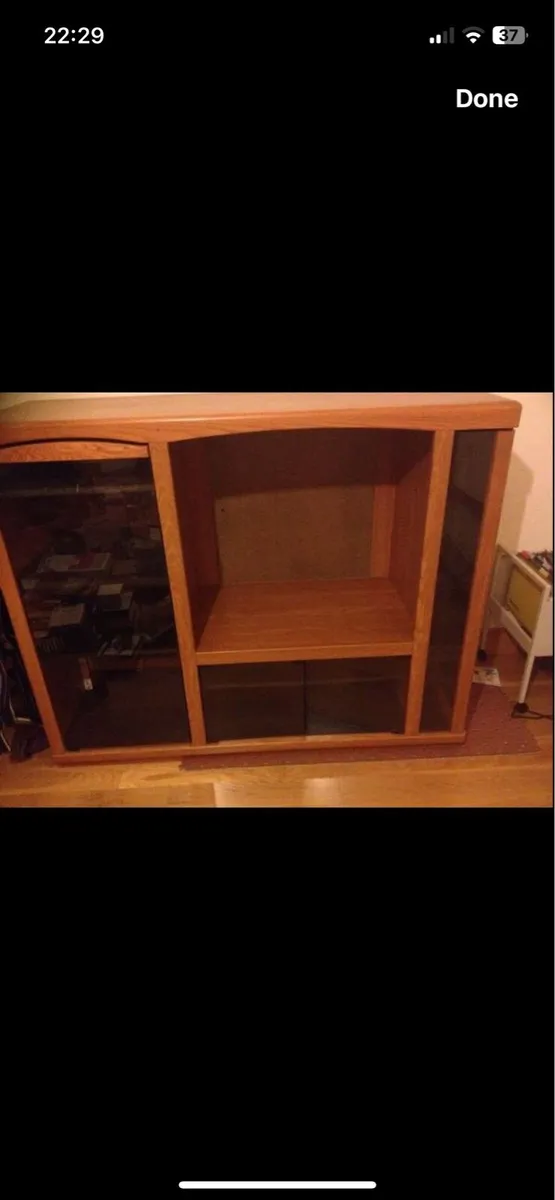 American Oak TV and DVD Storage Unit - Image 1