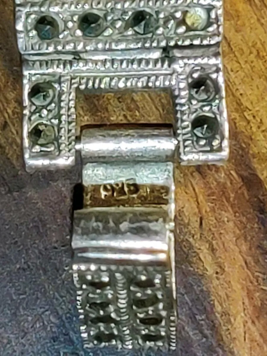 VINTAGE MARCASITE, 925 Silver Ladies Dress Watch ! - Image 4
