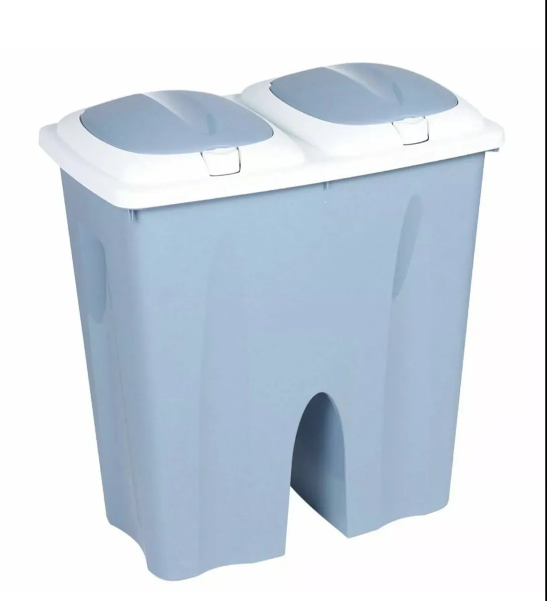 Kitchen 50L Litre Duo Recycle Bin 2 Compartments - Image 2