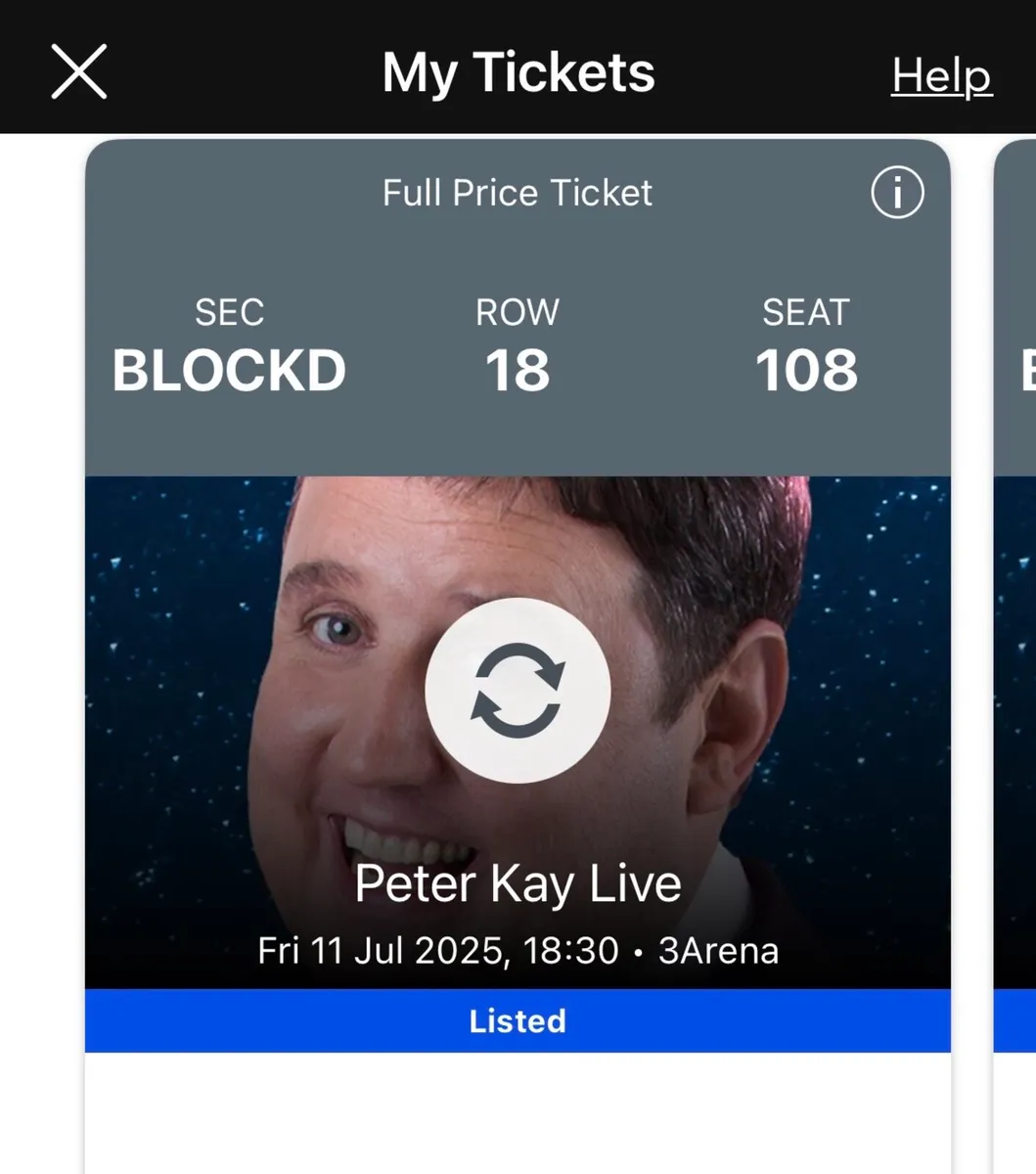 Peter Kay Tickets x2 - Friday 11th July - Image 2