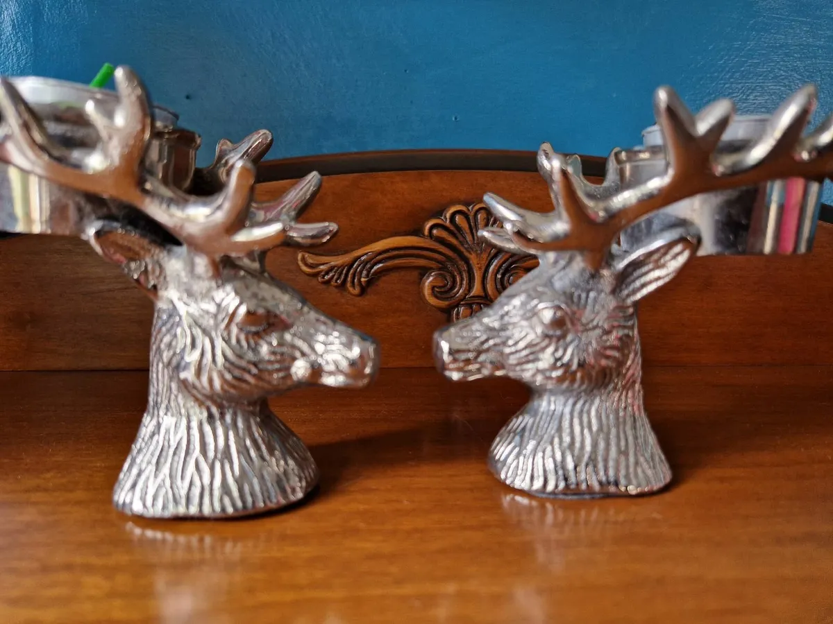 2 Stag design tealight holders and candle snuffer. - Image 4