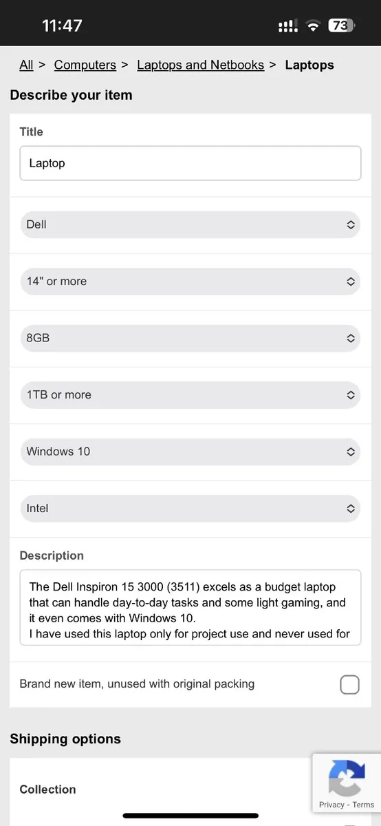 Dell Inspiron Laptop - Image 1
