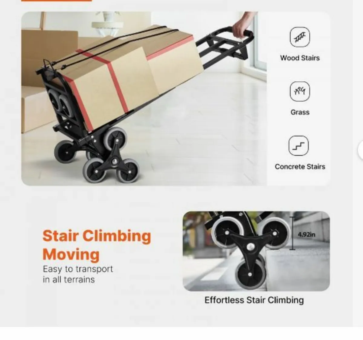 Stair Climbing Cart Heavy Duty Folding Hand Truck - Image 2