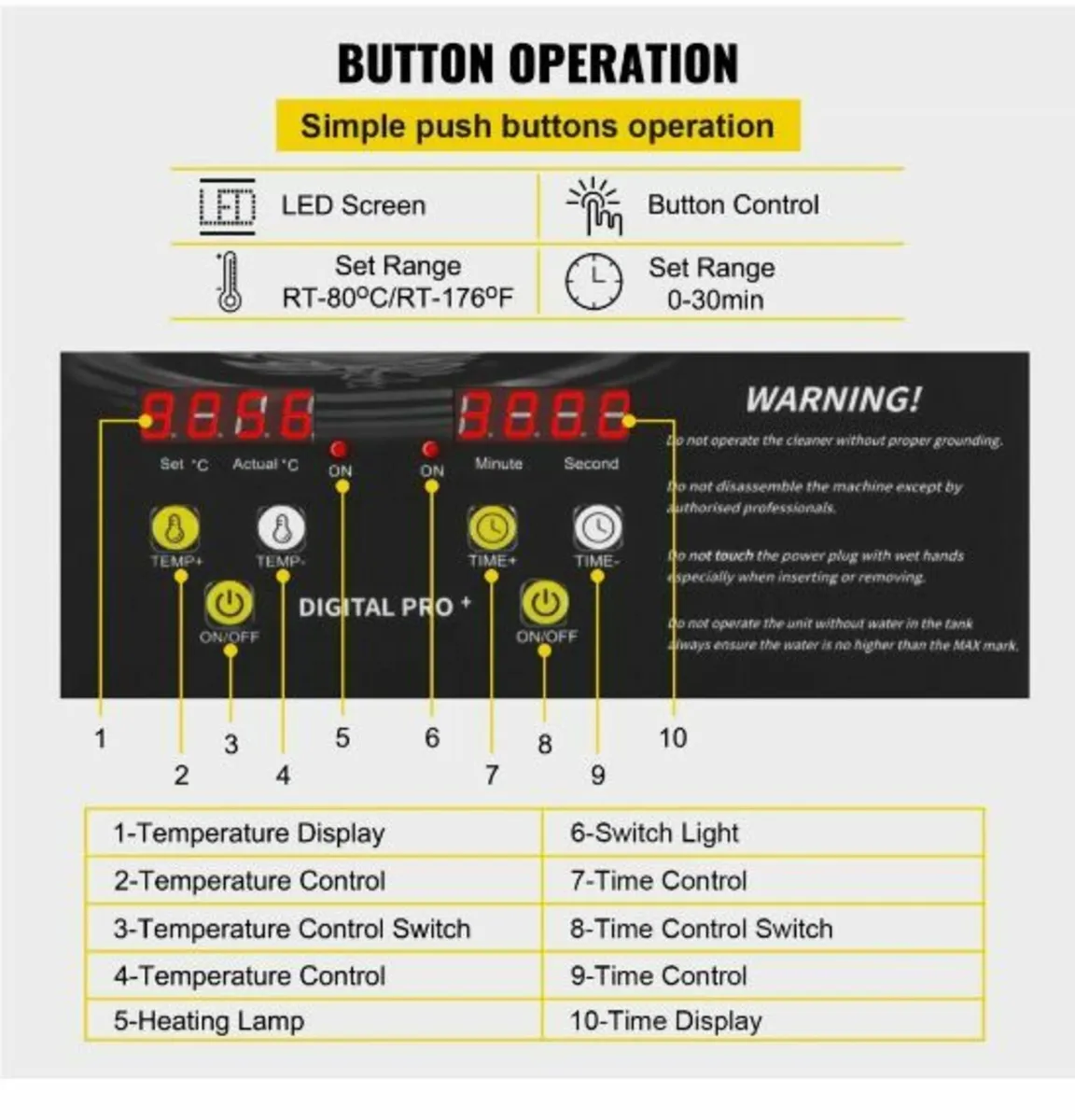 10L Digital Ultrasonic Cleaner Heater Timer Jewel - Image 2