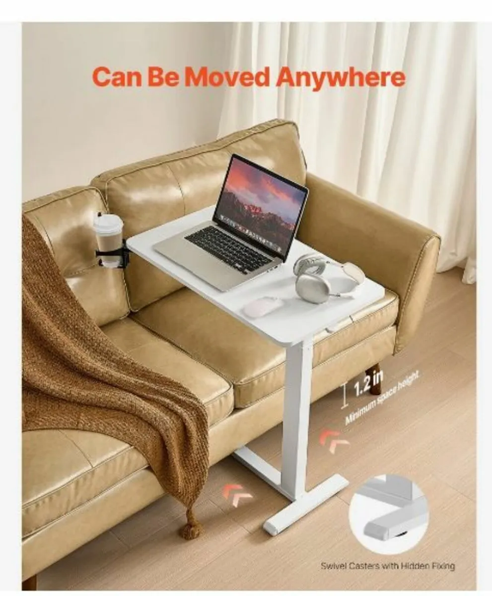 Overbed Table Mobile Bed Side Desk - Image 4