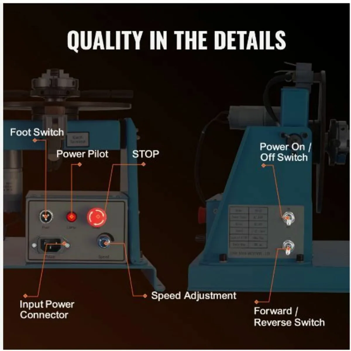 10KG Rotary Welding Positioner 0-90° Positioning - Image 4