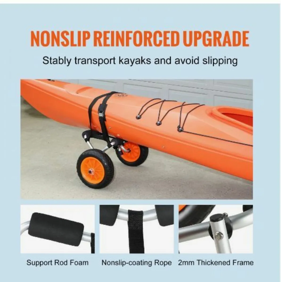 Heavy Duty Kayak Cart, 250lbs Load Capacity - Image 3