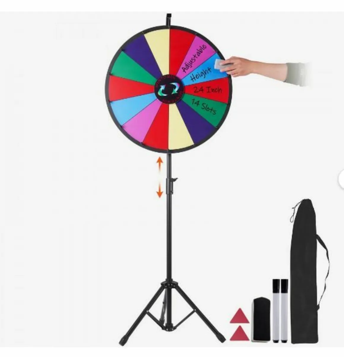 24” Color Prize Wheel Tripod Floor Stand Color - Image 1