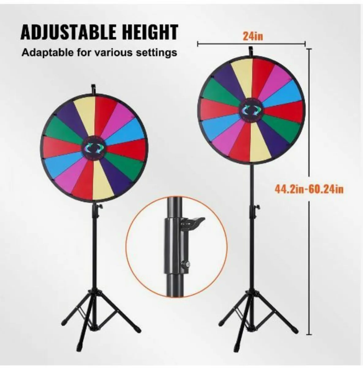 24” Color Prize Wheel Tripod Floor Stand Color - Image 2