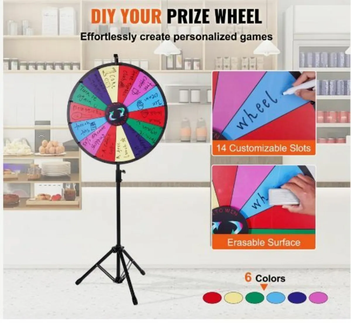 24” Color Prize Wheel Tripod Floor Stand Color - Image 3