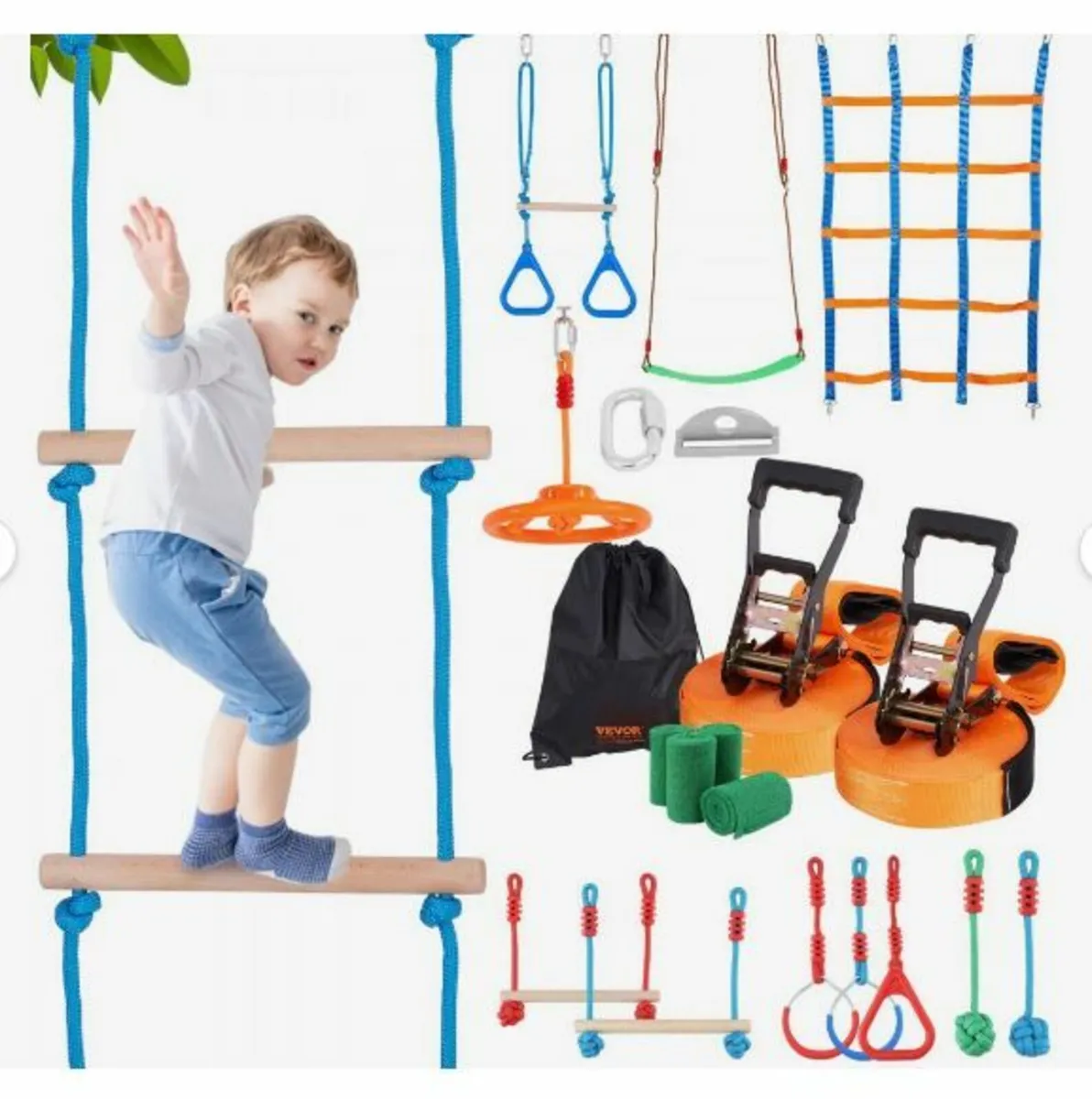 2x50 ft Ninja Warrior Obstacle Course Kids Outdoo - Image 1