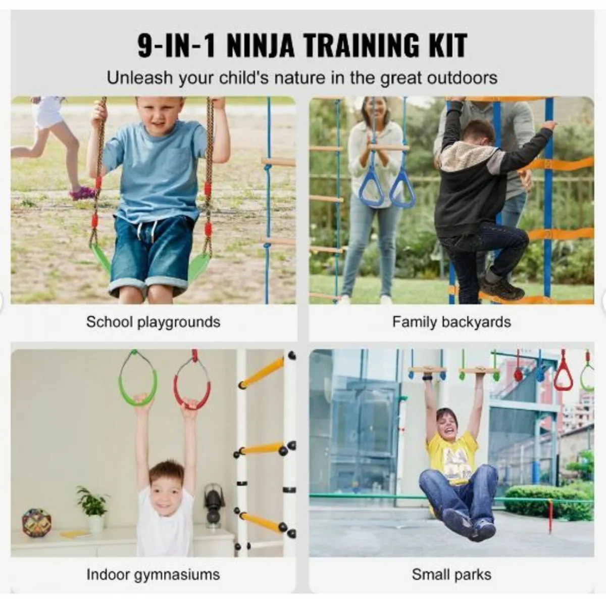 2x50 ft Ninja Warrior Obstacle Course Kids Outdoo - Image 2