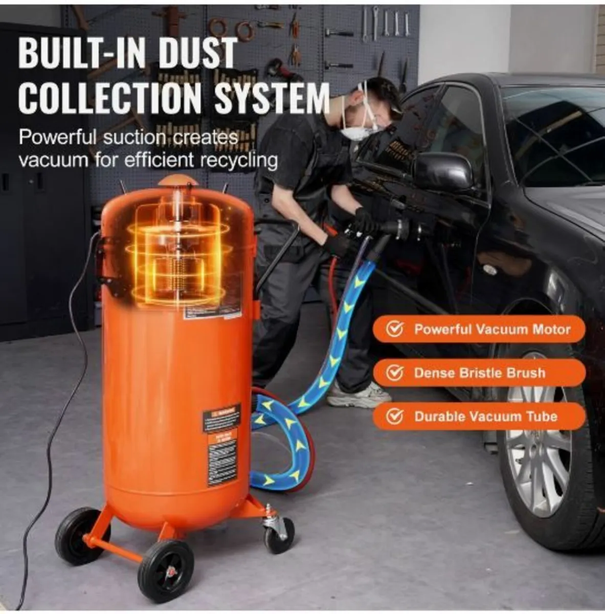 28 Gal Vacuum Sand Blaster Dustless Sandblaster - Image 4