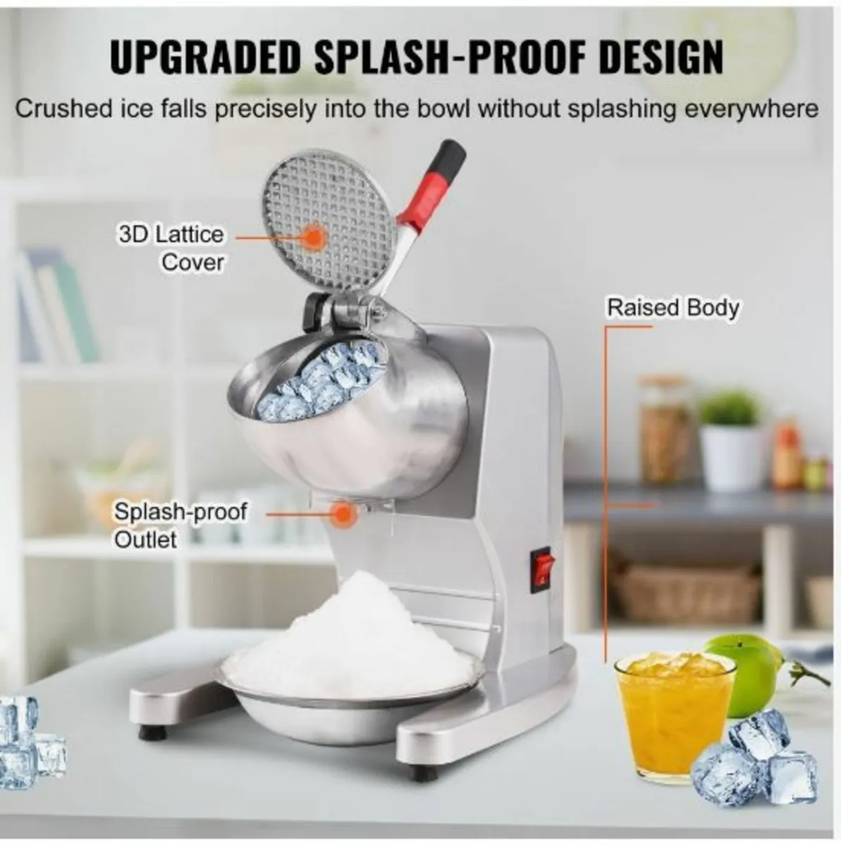 Electric Ice Crusher Machine 220LBS/Hr Snow Cone - Image 4