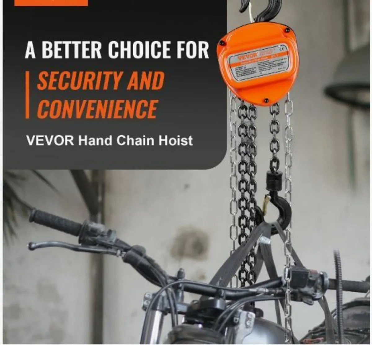 Manual Chain Hoist, 1 Ton 2200 lbs Capacity - Image 2